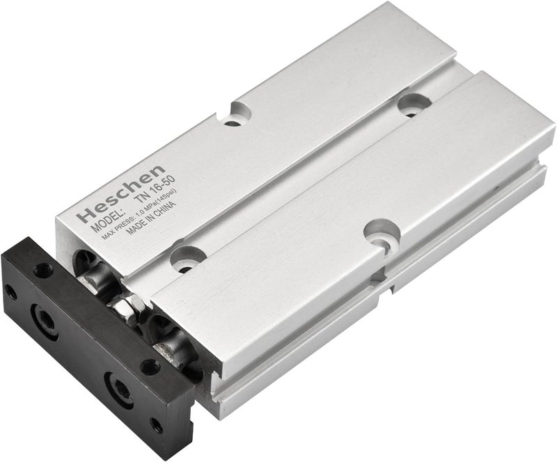 Heschen Pneumatic Air Cylinder, TN16-50(TDA16-50), Bore 16mm, Stroke 50mm, Double-Rod Double-Acting Aluminum Pneumatic Air Cylinder, with Magnet, Silver - Image 2